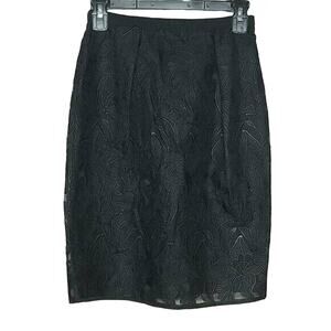 Stella McCartney Black Guipure Lace Silk Blend Pencil Skirt Women's 38 US 4